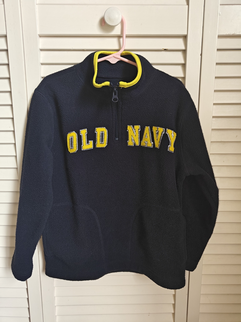 Vintage Navy Blue Old Navy Quarter-zip Fleece Pullover Sweater Size XS